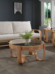 Desser Natural Pretzel Conservatory Glass Top Coffee Table - Image 1 of 3