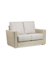 Desser Blush Pink Tweed Burford Natural Rattan Conservatory 2 Seater Sofa - Image 4 of 5