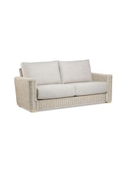 Desser Blush Pink Tweed Burford Natural Rattan Conservatory 3 Seater Sofa - Image 2 of 3