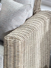 Desser Blush Pink Tweed Burford Natural Rattan Conservatory 3 Seater Sofa - Image 3 of 3