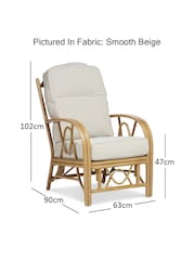 Desser Jasper Beige Cream Bali Light Oak Rattan Conservatory Armchair - Image 4 of 4