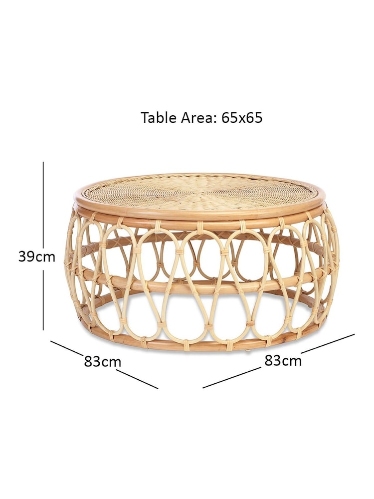 Desser Natural Beijing Wicker Rattan Coffee Table - Image 4 of 4