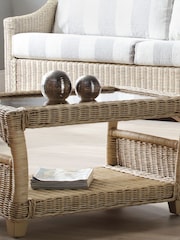 Desser Natural Dijon Rattan Conservatory Glass Top Coffee Table - Image 2 of 3