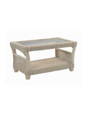 Desser Natural Dijon Rattan Conservatory Glass Top Coffee Table - Image 3 of 3