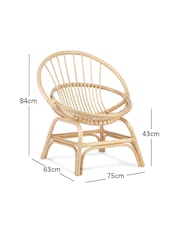 Desser Natural Moon Wicker Rattan Chair - Image 4 of 4