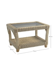 Desser Natural Samford Conservatory Glass Top Coffee Table - Image 6 of 6