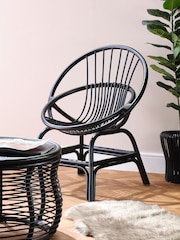 Desser Black Moon Wicker Rattan Chair - Image 1 of 3