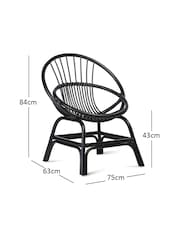 Desser Black Moon Wicker Rattan Chair - Image 3 of 3
