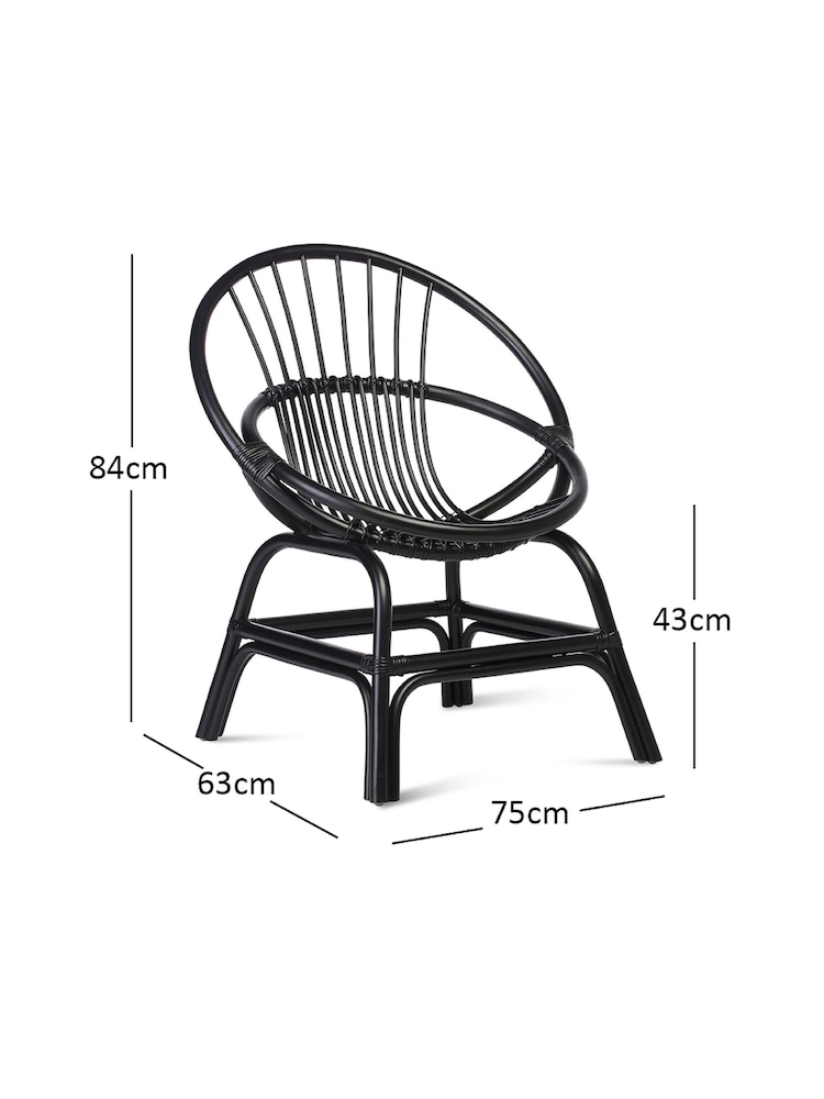 Desser Black Moon Wicker Rattan Chair - Image 3 of 3