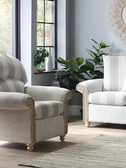 Desser Grey Athena Stripe Samford Conservatory Chair - Image 2 of 4