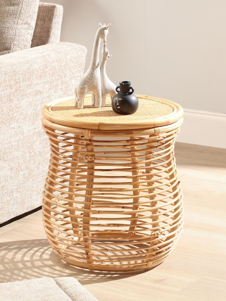 Desser Natural Royal Wicker Rattan Lamp Table - Image 1 of 4