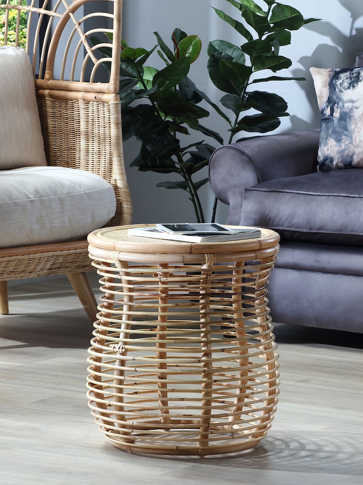 Desser Natural Royal Wicker Rattan Lamp Table - Image 2 of 4