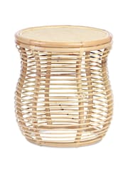 Desser Natural Royal Wicker Rattan Lamp Table - Image 3 of 4