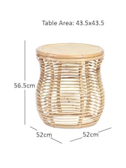 Desser Natural Royal Wicker Rattan Lamp Table - Image 4 of 4