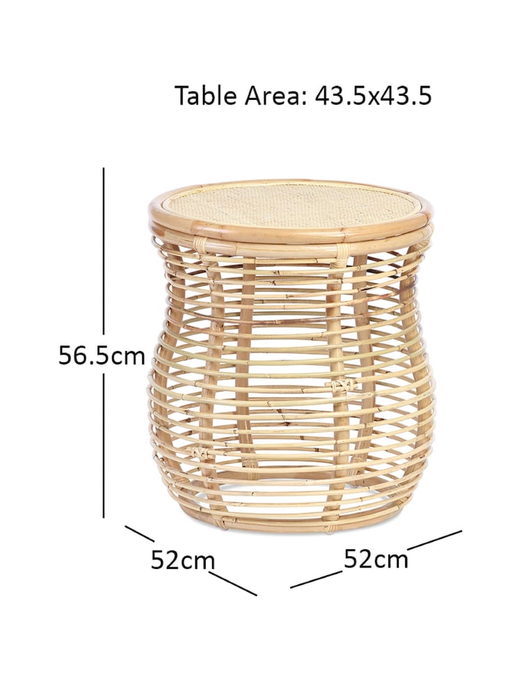 Desser Natural Royal Wicker Rattan Lamp Table - Image 4 of 4