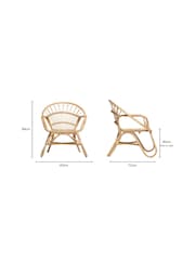 Desser Natural Nordic Wicker Rattan Chair - Image 3 of 3