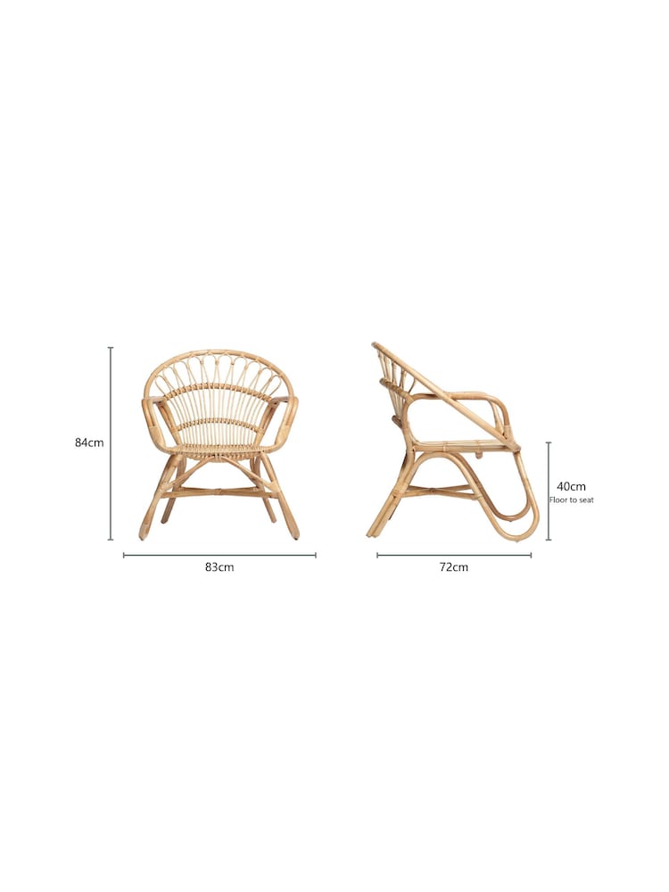 Desser Natural Nordic Wicker Rattan Chair - Image 3 of 3