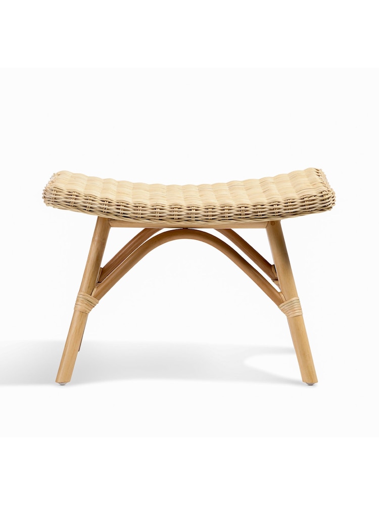 Desser Jubilee Punch Eden Natural Rattan Conservatory Footstool - Image 1 of 4