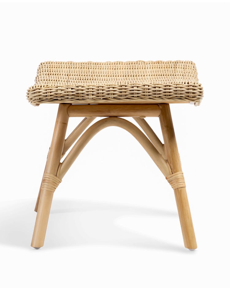 Desser Jubilee Punch Eden Natural Rattan Conservatory Footstool - Image 2 of 4