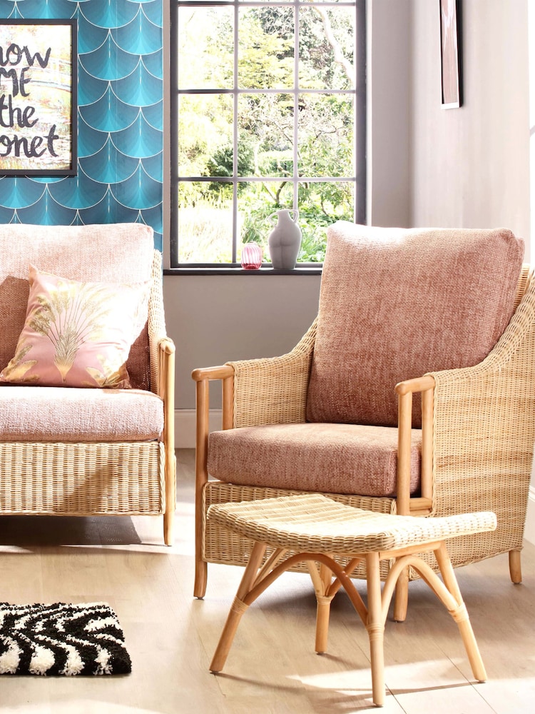 Desser Jubilee Punch Eden Natural Rattan Conservatory Footstool - Image 4 of 4