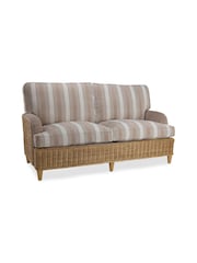 Desser Duke Beige Stripe Sevile Conservatory 3 Seater Wooden Feet Sofa - Image 3 of 4