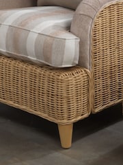 Desser Duke Beige Stripe Sevile Conservatory 2 Seater Wooden Feet Sofa - Image 5 of 7
