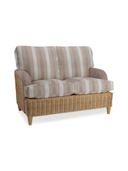 Desser Duke Beige Stripe Sevile Conservatory 2 Seater Wooden Feet Sofa - Image 6 of 7