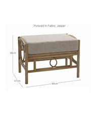 Desser Jasper Beige Cream Madrid Light Oak Rattan Conservatory Footstool - Image 4 of 4