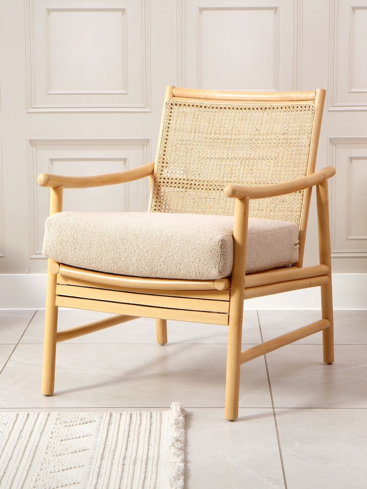 Desser Bouclé Plain Natural Wicker Rattan Borneo Chair - Image 1 of 3