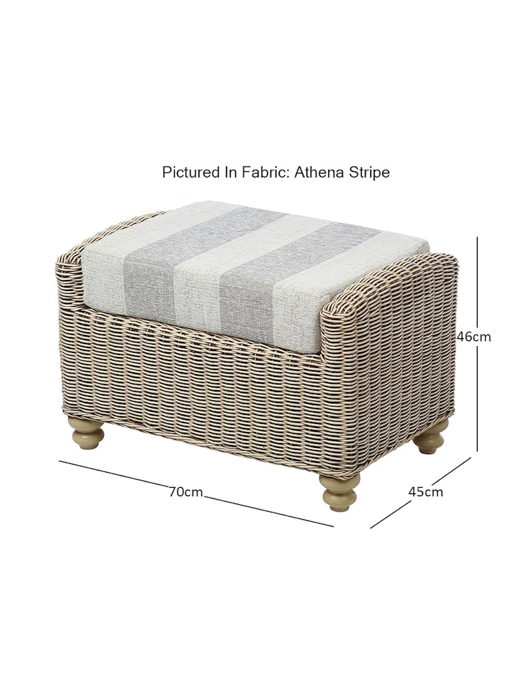 Desser Grey Athena Stripe Samford Conservatory Footstool - Image 2 of 3