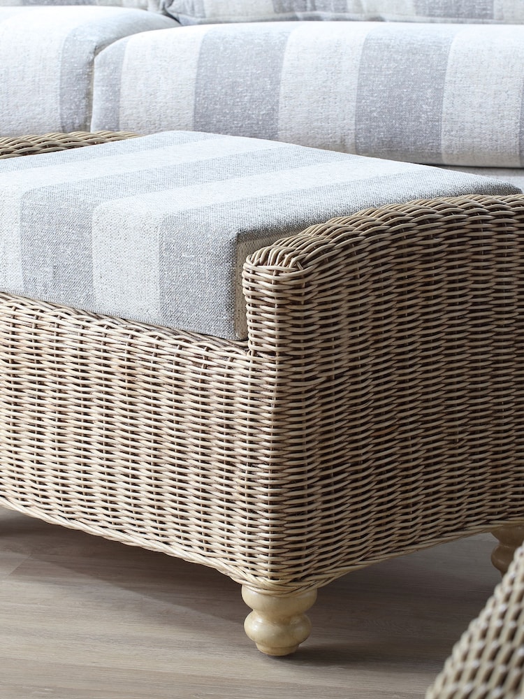 Desser Grey Athena Stripe Samford Conservatory Footstool - Image 3 of 3