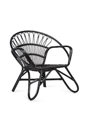 Desser Black Nordic Wicker Rattan Chair - Image 2 of 3