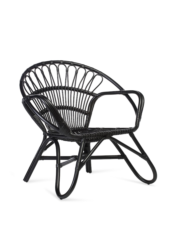 Desser Black Nordic Wicker Rattan Chair - Image 2 of 3