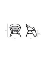 Desser Black Nordic Wicker Rattan Chair - Image 3 of 3