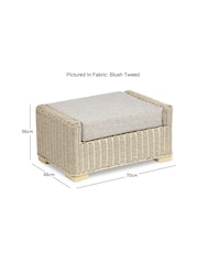 Desser Blush Pink Tweed Burford Natural Rattan Conservatory Storage Footstool - Image 3 of 3
