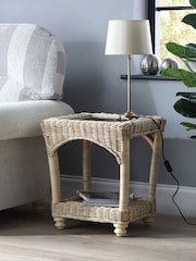 Desser Natural Samford Conservatory Glass Top Lamp Table - Image 1 of 3
