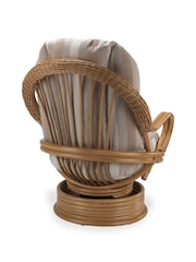 Desser Duke Beige Stripe Seville Rattan 360 Conservatory Swivel Rocking Chair - Image 3 of 3