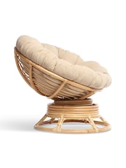 Desser Bouclé Plain Swivel Papasan Chair With Latte Fabric - Image 3 of 3