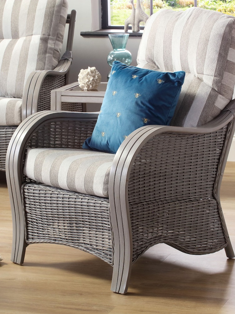 Desser Duke Grey Stripe Turin Grey Conservatory Chair - Image 1 of 5