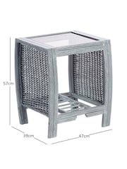 Desser Grey Turin Conservatory Glass Top Lamp Table - Image 3 of 3