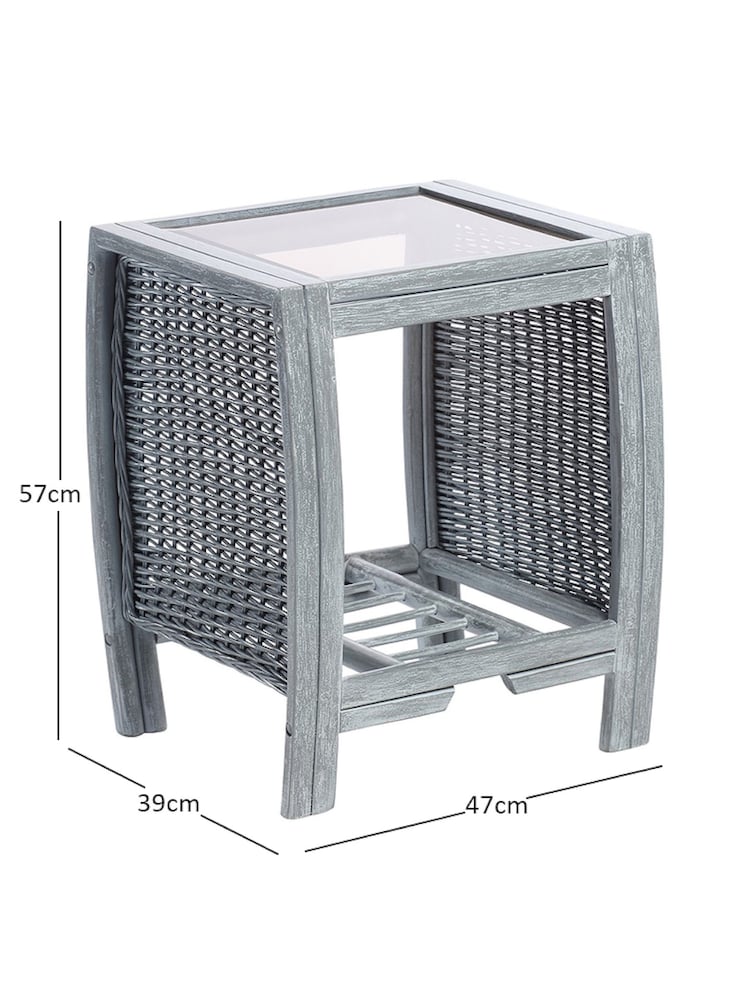 Desser Grey Turin Conservatory Glass Top Lamp Table - Image 3 of 3