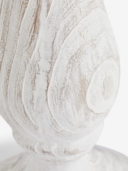 White Extra Large Wood Effect Pillar Candle Holder - Image 6 of 7