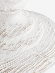 White Extra Large Wood Effect Pillar Candle Holder - Image 7 of 7