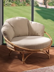 Desser Bouclé Plain Snug Wicker Rattan Chair - Image 1 of 4