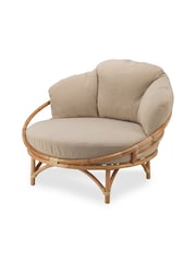 Desser Bouclé Plain Snug Wicker Rattan Chair - Image 2 of 4
