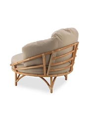 Desser Bouclé Plain Snug Wicker Rattan Chair - Image 3 of 4