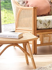Desser Floral Lily Green Chester Natural Rattan Conservatory Footstool - Image 2 of 4