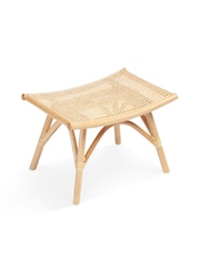 Desser Floral Lily Green Chester Natural Rattan Conservatory Footstool - Image 3 of 4