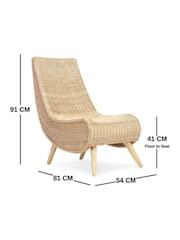 Desser Natural Teardrop Wicker Rattan Chair - Image 3 of 3