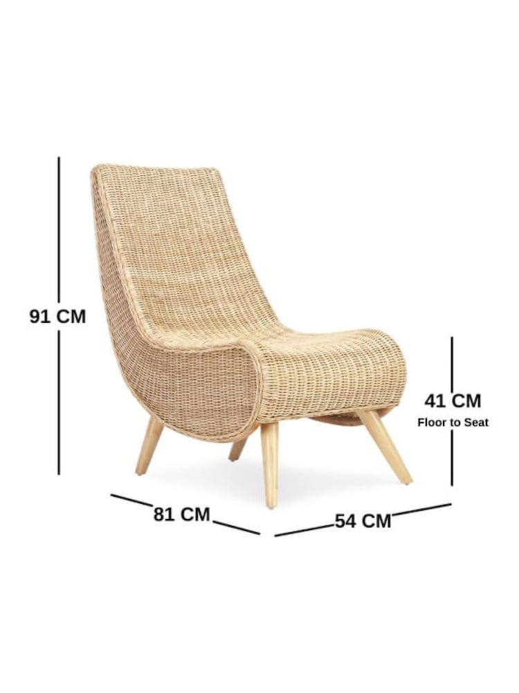 Desser Natural Teardrop Wicker Rattan Chair - Image 3 of 3